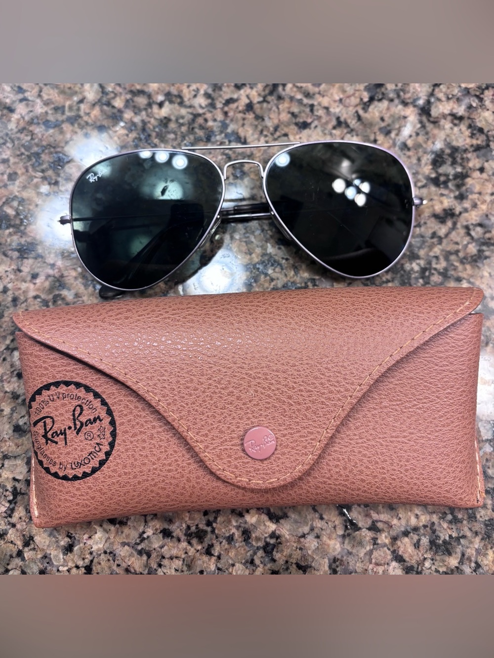 Ray-Ban Aviator Sunglasses - Silver Frame
